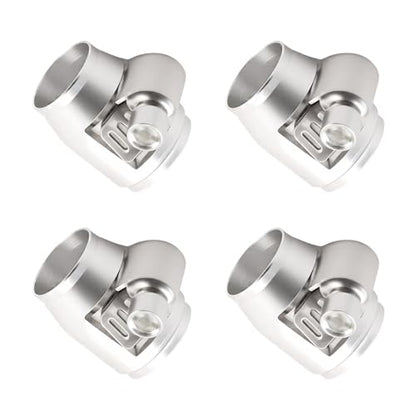 Aluminum Hose End Finisher Clamp, Universal Fit, Red Chrome Finish, 4pcs Set for Stainless Steel and Rubber Hoses, Model (Silver, 6AN) - color: Silver, size: 6AN