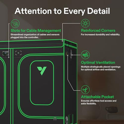 VIVOSUN P848 PRO Grow Tent 4x8 Large Indoor Grow Tents 96"x48"x 80" - size: 96"x48"x80"