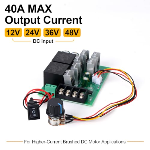 PWM Speed Controller Adjustable Driver Switch Low Voltage DC, 40A - color: 1Pack-40A, size: 12-48V