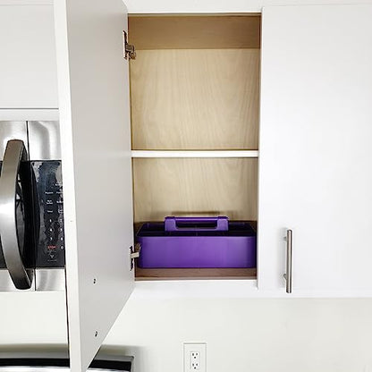 2 PACK Portable DIY 8 Dividers Durable Plastic Tote Tool & Supply Cleaning Caddy with Handle Made In USA (Royal Purple) - color: Royal Purple