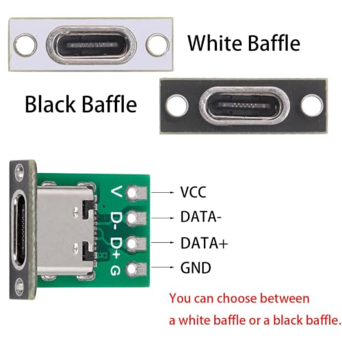 USB 3.1 Type-C 16Pin Test PCB Adapter with White Plate - size: White Baffle