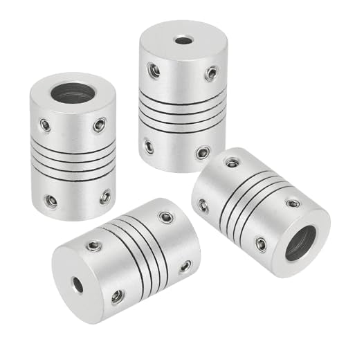 uxcell 4Pcs Flexible Couplings 3mm to 8mm Aluminum Alloy Joint Connector - size: 3mm to 8mm, style: D16 x L23mm