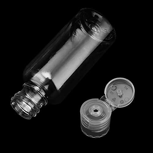 MOUYAT 110 Pack 1oz Clear Plastic Flip Cap Bottles, 30ml Empty Squeeze Travel Bottles with Flip Cap, Mini Refillable Travel Size Sample Containers for Lotion, Cream and Toiletries