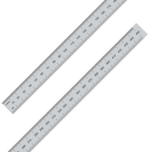 PEC Tools 18"/450mm Steel Rule, Slim & Flexible, Made in USA - color: Flexible, size: 18"/450mm