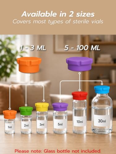 10ml & 30ml Vial Caps, Silicone Peptide Vial Covers, 5+10 Pcs - color: 5+10