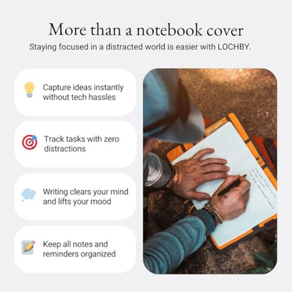LOCHBY® Field Journal | Planner Cover | Water Resistant Waxed Canvas | Pen Loop | Included Tomoe River Notebook | Perfect for Travel, Art, Bullet Journal - color: Brown, size: A5 Hook