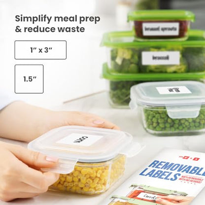 Removable Dry Erase Labels 96 Pk 1x3 in and 1.5 in - Jars Fridge Freezer - style: 1x3" & 1.5"