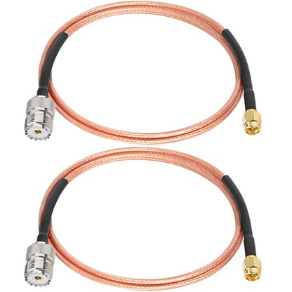 XRDS -RF SMA Male to SO239 RG316 Cable 4FT 2PCS- SMA Male to SO239 UHF Female Antenna Cable - High Performance Low Loss - for Ham Radio, CB Radio, Antenna, Receiver, Transmitter - size: 4FT