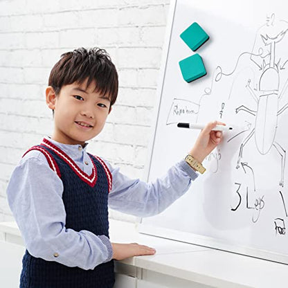 Favourde 48 Pack Magnetic Whiteboard Dry Erase Erasers for Classroom School - color: Green