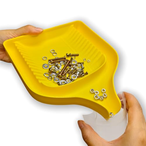 Multi-Purpose Sorting Funnel Tray – Quick Sorting Tray for All Kinds of Small Things,Easy Sorter Funnel Trays for Screws, Bolts, Lego Bricks, Micro SD Cards. (Yellow) - color: Yellow