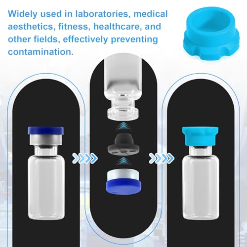 3ml Peptide Vial Storage case with Reusable 3ml Glass Vial Protective Caps, Peptide Vial Organizer & Protector, 9 Slot Fridge Holder Case + 9 Pcs Coded 3ml Vial Caps