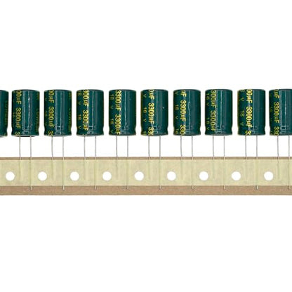 20 Pieces 16V 3300UF 13x21mm High Frequency LOWESR Plug-in Aluminum Electrolytic Capacitor Green Sleeve 16 Volt 3300 UF - size: 16V3300UF