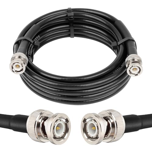 MOOKEERF RG8X BNC Male to BNC Male Coaxial Cable 15FT 50 ohm Ultra Low Loss for Antenna, RF Radio, Modem, Oscilloscope, Spectrum, Analyzer, Signal Generator - size: 15FT