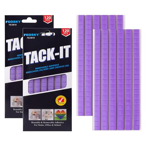 Feosky Adhesive Poster Sticky Tack Putty, Reusable and Removable Adhesive Putty, Mounting Putty for displaying Wall Paintings, Picture, Decoration, Crafts (Purple, Pack of 2) - color: Purple, size: 2Pack