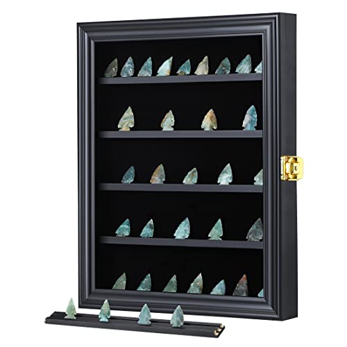 KCRasan Arrowhead Display Case Native American Arrowhead Shadow Box,Black - size: Small Black