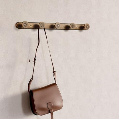Coat Rack Wall Mounted, Antique Brass Zinc Alloy with 5 Hooks - color: Antique Brass