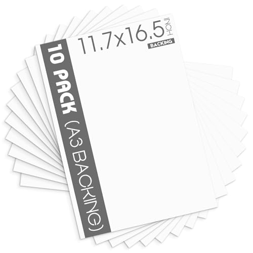 Mat Board Center 11.7x16.5 Backing Boards, White Backboards for A3 Frames - size: 11.7x16.5 (A3)