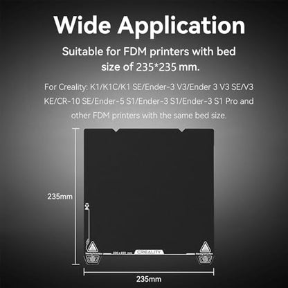 Creality Ender 3 V3 SE Build Plate 235x235mm Dual Side Epoxy Resin Coating Spring Steel Bed Plate Magnetic Platform Sheet for Ender 3 V3 SE/Ender 3 V3 KE/Ender 3 V3/Ender 3 V2/K1/K1C/K1 SE - style: Ender 3 V3 SE EP Plate
