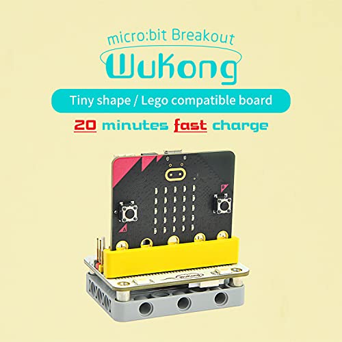 ELECFREAKS microbit Wukong Expansion Board Adapter for microbit Drive 8-Way Servo / 2-Way Motor / 8-Way Sensor, Breakout Board with 8 LED / 4 Rainbow LED
