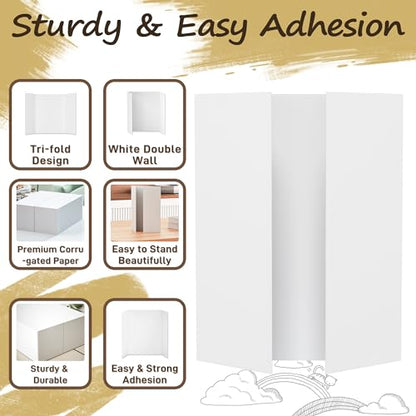 PSHVYM 12 Pcs Small Trifold Poster Board, 21.5 x 14 inch White Poster Board - color: White, size: 21.5 X 14 inch