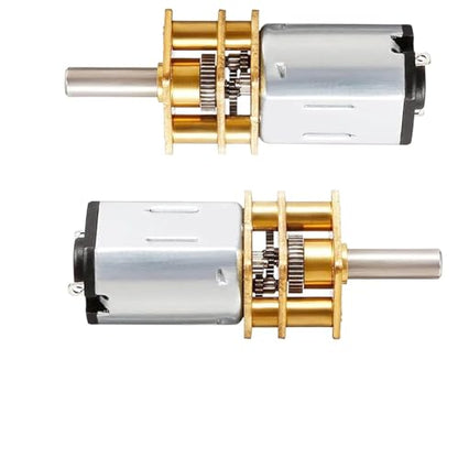 12V 60RPM Micro DC Gear Motor with All-Metal Gear Box Motor GA12-N20 3mm Shaft High Torque Gear Motor, Suitable for Robot Models, Reinforced Concrete Cars, DIY RC Toys - (2 pcs)