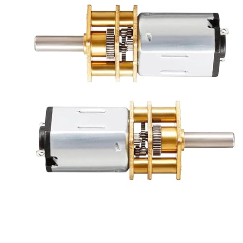 12V 60RPM Micro DC Gear Motor with All-Metal Gear Box Motor GA12-N20 3mm Shaft High Torque Gear Motor, Suitable for Robot Models, Reinforced Concrete Cars, DIY RC Toys - (2 pcs)