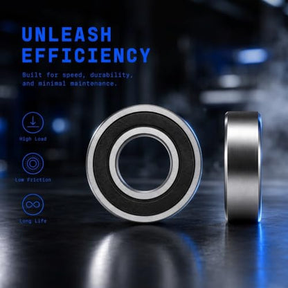 10 PCS 6202-2RS Deep-Groove Ball Bearings, 15x35x11mm-Double Seal Bearings - size: 6202-2RS-10PCS