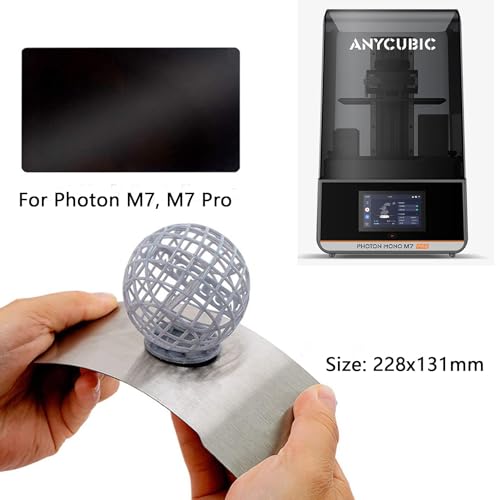 KOYOFEI 1PC Resin 3D Printer Flex Build Plate for Anycubic Photon Mono M7, M7 Pro, Spring Steel Flexible Plate and Magnetic Base Platform for Photon Mono M7, M7 Pro - size: M7 Pro(228*131mm)