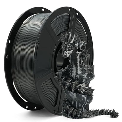FLASHFORGE Silk+ PLA Filament 1.75mm Metal Gray, Silky Texture 3D Printing Filament, Enhanced Layer Adhesion with Stunning Surface Finish; Chrome-Like Brilliance and Silk-Smooth Perfection - color: Silky Single-color Metal Gray