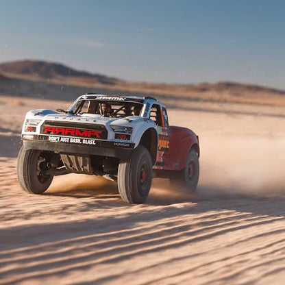 ARRMA Mojave RC Truck 4X4 4S BLX 1/8th Scale Desert Truck RTR (Battery and Charger Not Included), White/Red ARA4404T1
