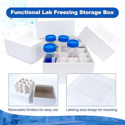 16-Place Cryo Boxes, 3 Inch Height, for 50ml Tubes, Pack of 5 - size: 16-well