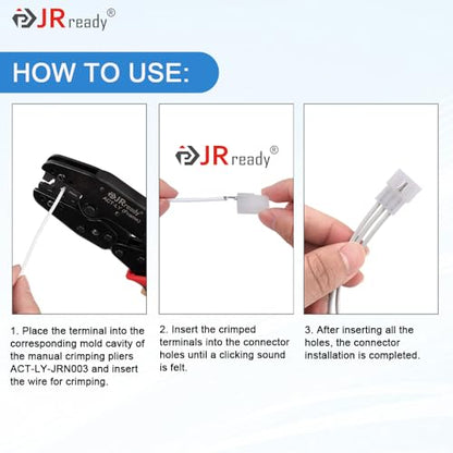 JRready ST6423 MLX 2.13mm Diameter Crimp Terminals, Pin and Sockets 14-20AWG, Compatible with Molex MLX Male & Female Crimp Terminals (50 Pair) - size: MLX 50Pair Terminal Kit