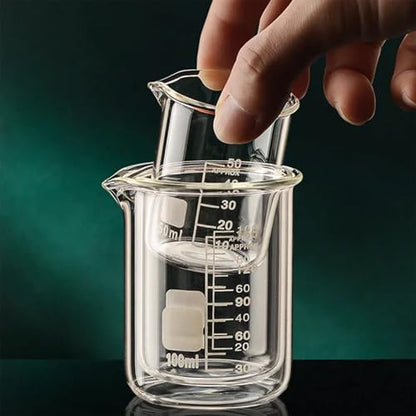 3-Piece Borosilicate Glass Beaker Set (50ml, 100ml, 250ml) Heat Safe