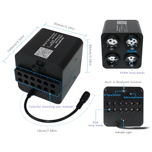 AKEPO 36W 4 Color Twinkle Starlights Headliner Fiber Optic Lights Kit - size: 2240pcs*13.1ft*0.03in