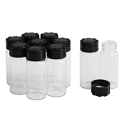 10 Pack 10ml Glass Vials with Screw Caps, 0.3oz Clear Sample Bottles - color: Clear, size: 10ml