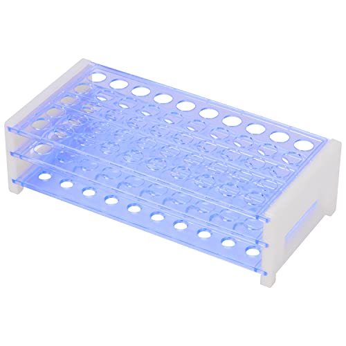 stonylab Test Tube Rack, 3-Tier Detachable Blue Plastic Holder Stand Rack, for Laboratory Scientific Experiments, 33/64 inch 50-Place - size: 33/64 inch