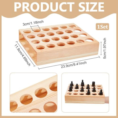 UNICRAFTALE 24-Hole 30mm Wooden Wooden Perfume Holder