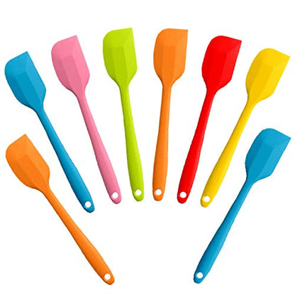 8 Pieces Silicone Spatulas,8.5 inch Non-stick Spatulas with Stainless Steel Core,Heat Resistant-500℉, One Piece Design,Food Grade Silicone, Dishwasher Safe, for Mixing,Cooking,Baking (8.5 inch) - size: 8.5 INCHES