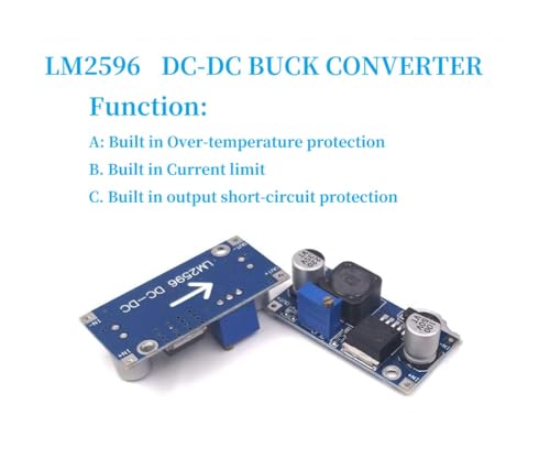 LM2596 DC-DC Buck Converter Step Down Module 3.0-40V to 1.5-35V Adjustable Voltage Regulator Electronic Voltage Stabilizer Power Supply (Power Converter 2pcs)