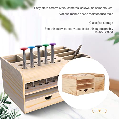 Fafeicy Repair Tool Organizer, Synthetic Wood Sturdy Storage Box