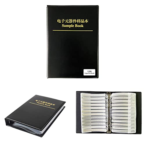 Capacitor 1206 Kit SMD Book (0.5pF-1uF) SMT Kit Chip 80 Value x 50pcs = 4000pcs Capacitor Assortment Portfolio Folder Sample Book (Capacitance-1206) - size: C-1206
