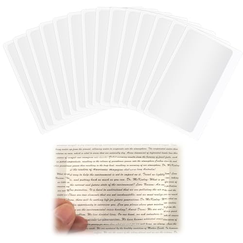 100 Pcs Magnifier for Reading, Credit Card Size Pocket Magnifier, Magnifying Cards for Wallet, Portable for Reading and Viewing Tablets (3.3 x 2.2 Inches)