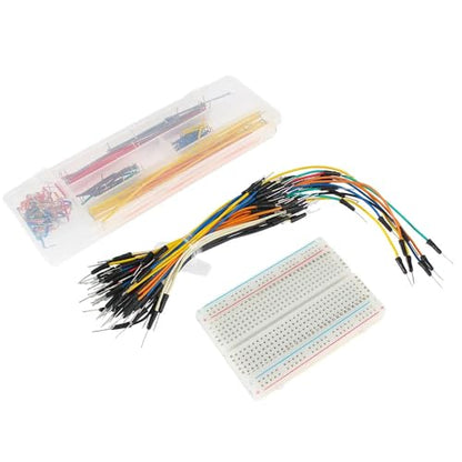 65PCS Breadboard Jumper Wires Kit + Breadboards 830 Tie Points + 140pcs Connecting Line Cables for Arduino Prototyping Circuit DIY Electronic Project - color: 400Tie-Breadboard-JpWire-65pcs-LCable140pcs