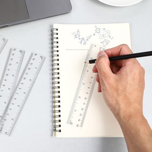 150 Pcs 6 Inch Ruler Clear Plastic Rulers Bulk for Classroom Flexible Small Straight Rulers with Inches and Centimeters Transparent Ruler First Day of School Gift for Students Back to School Office