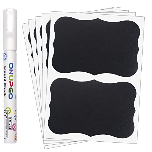 ONUPGO Large Chalkboard Labels (20 Pack), 4 x 6 Reusable Blackboard Stickers Waterproof Chalkboard Sticker for Jars, Parties Decoration, Craft Rooms, Weddings, Storage, Organize Your Home & Kitchen - size: 4" x 6", style: 20 Pack Wavy Shape