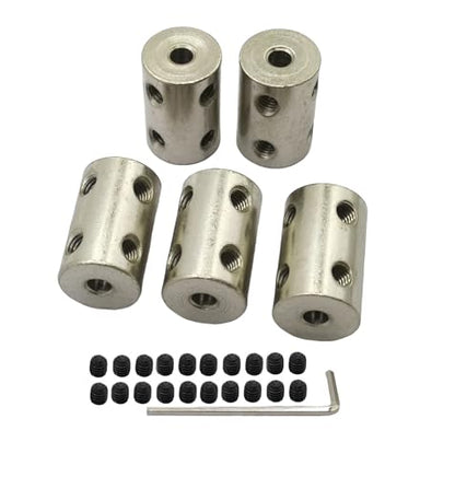 5Pcs 4mm to 4mm Shaft Coupler Connectors,Steel Coupler Rigid Couplings Adapter with Screws for CNC Machine 3D Printer RC Motor Accessories and DIY - size: 4mm to 4mm
