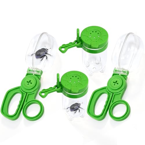 Green Bug Catcher Kit for Kids – 2 Scoopers & 2 Insect Habitat Jars, Outdoor Exploration Set for Catching and Observing Bugs, Fine Motor Skills Toy - color: 2pcs Green Bug Scoopers & 2pcs Green Bug Jars