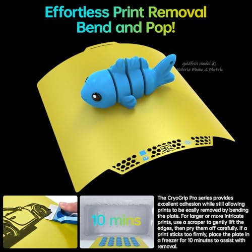 BIQU CryoGrip Pro Glacier Yellow Compatible with Bambu-Lab P1S/P1P/P2S/X2D/X1C/X1E/A1 3D Printers 257x257MM Panda Build Plate Double Sided Upgrade Removable Surface Platform - color: Glacier-Yellow, size: P1/P2/X1/A1/X2D