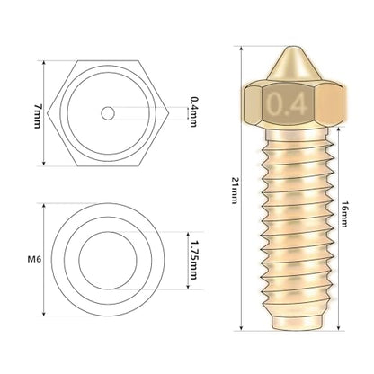 10PCS Brass Nozzles for Anycubic Kobra 2, 3D Printer Parts 10PCS 0.4mm Nozzles Kit for Kobra 2, Kobra 2 Neo, Kobra 2 Pro, Kobra 2 Plus, Kobra 2 Max - style: Kobra 2 Brass 0.4mm
