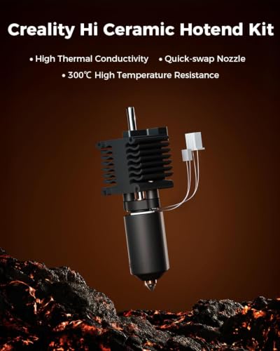 Creality Official Hi Ceramic Hotend Kit, with Quick-swap Nozzle, Supports 300°C High Temperature, High-Speed Printing Replaceable Heating Block Kit for 3D Printer Hi Combo - style: For Hi